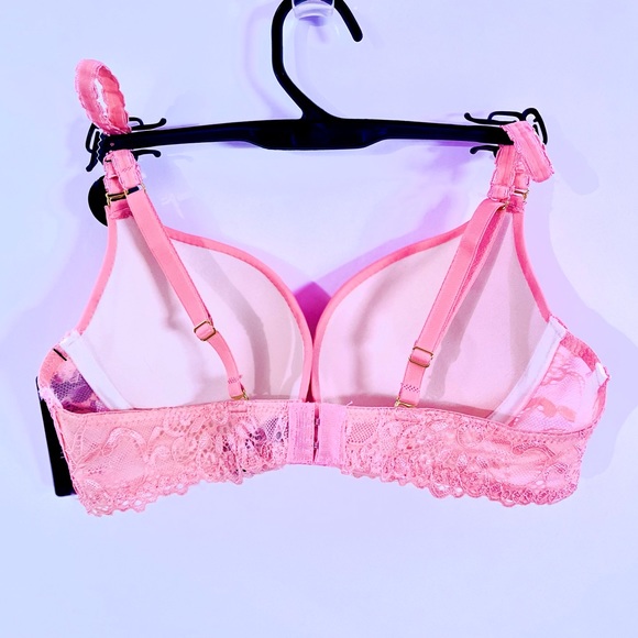 Rene Rofe Push Up Convertible Straps Pink Lace Bra 34C NWT - Picture 3 of 4